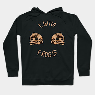 twin frogs line art Hoodie